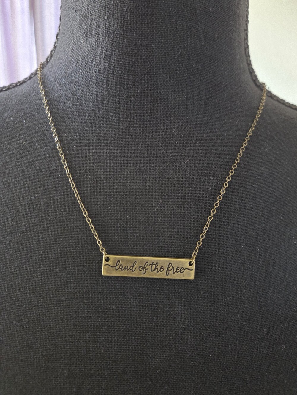 Land Of The Free Brass Necklace